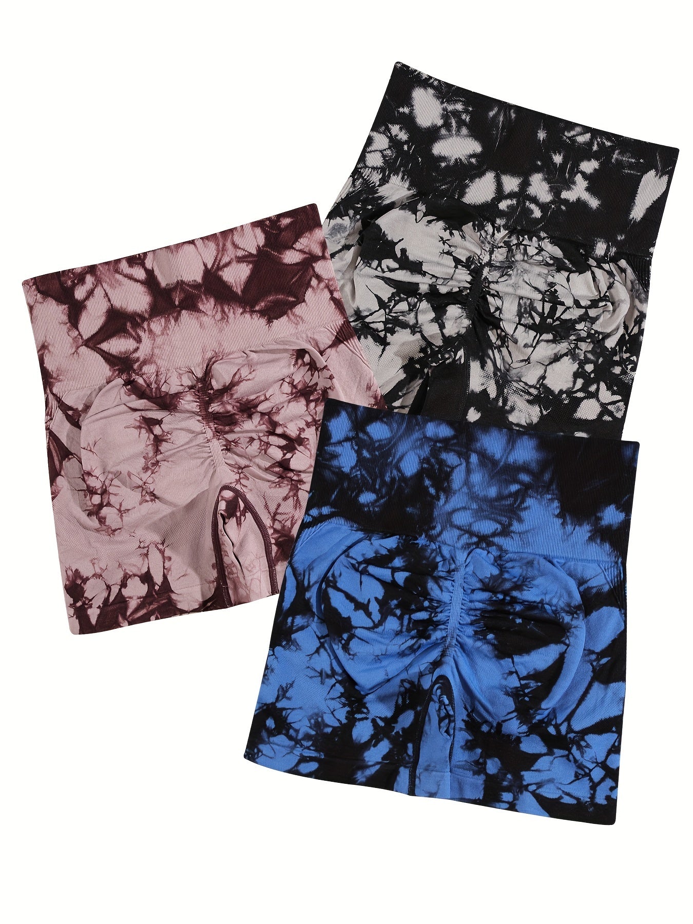 Tie Dye Yoga Shorts High Stretch Running Fitness Shorts Women's Activewear