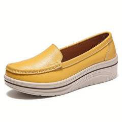 Women's Platform Wedge Slip-On Loafers for Comfortable Style
