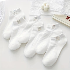 5 Pairs Cartoon Low Cut Ankle Socks Women's Stockings