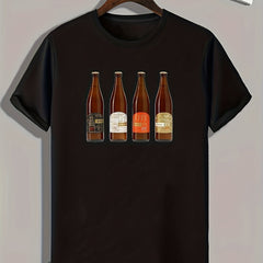 Men's Drinks Print Graphic Tee Comfy Summer T-shirt