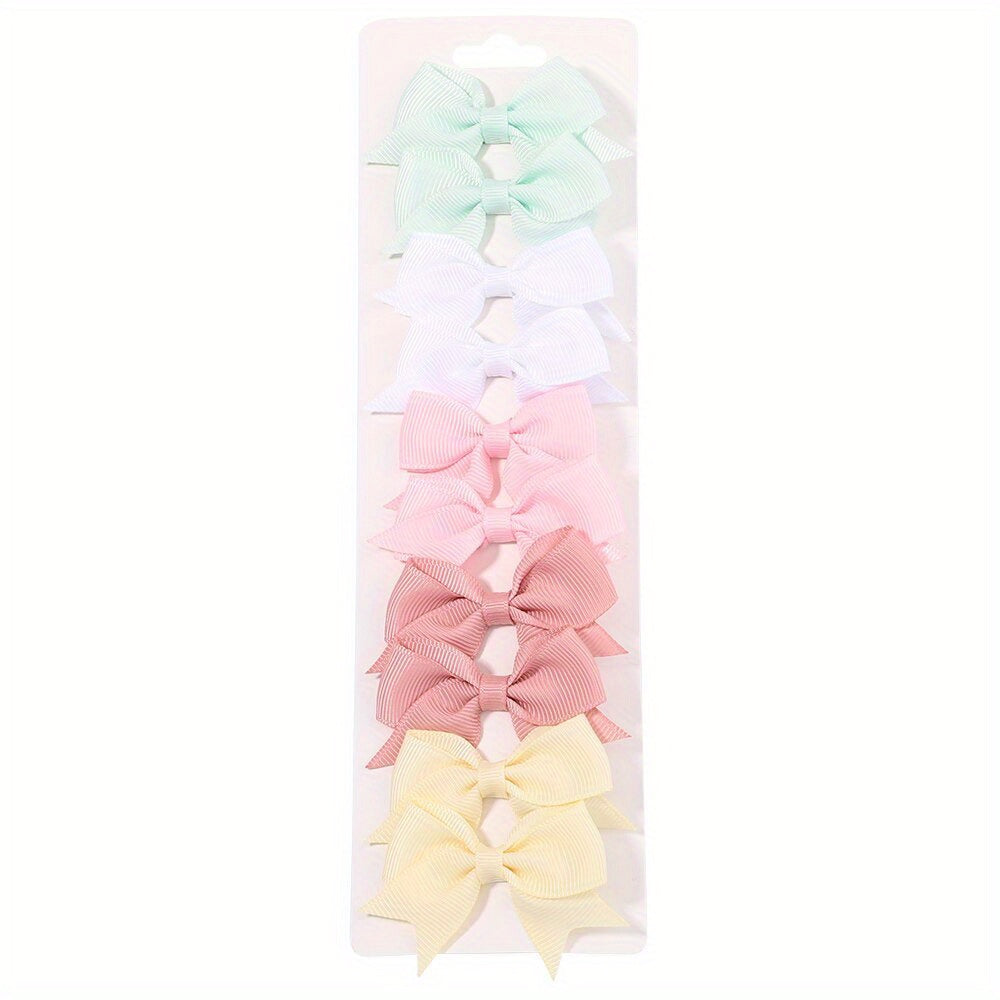 10pcs Baby Girls Bow Hair Clips for Stylish Headwear