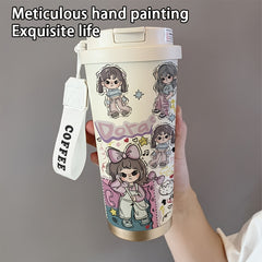 530ML Personalized Girl Coffee Cup Dual Drink Insulated Cup