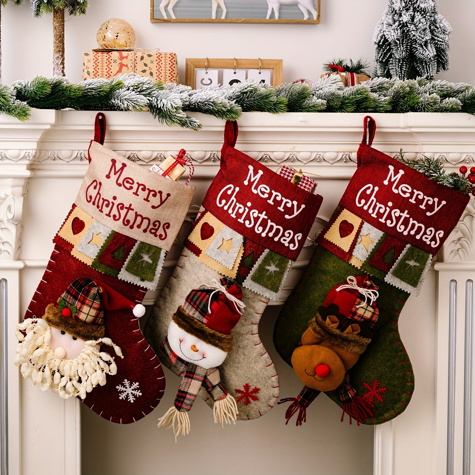 3D Old Man Christmas Stocking Hanging Ornament