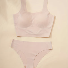 Soft Bra & Panties Set Comfy Tank Lingerie