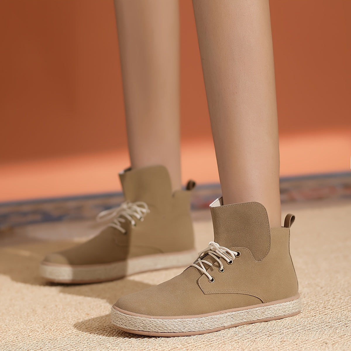 High Top Solid Skate Shoes Wear Resistance Non Slip Flat Walking Shoes