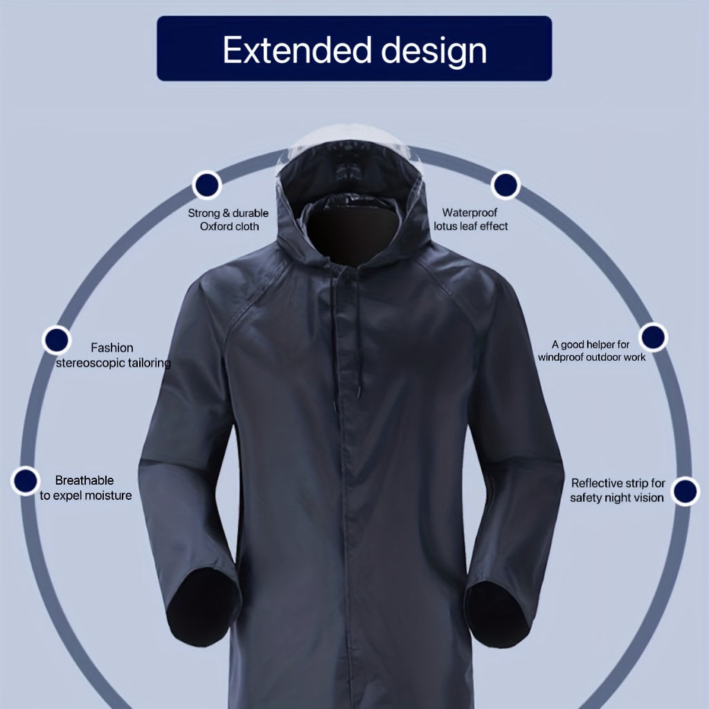 Adult Reflective Poncho Raincoat Full Body Rainproof Outdoor Windbreaker