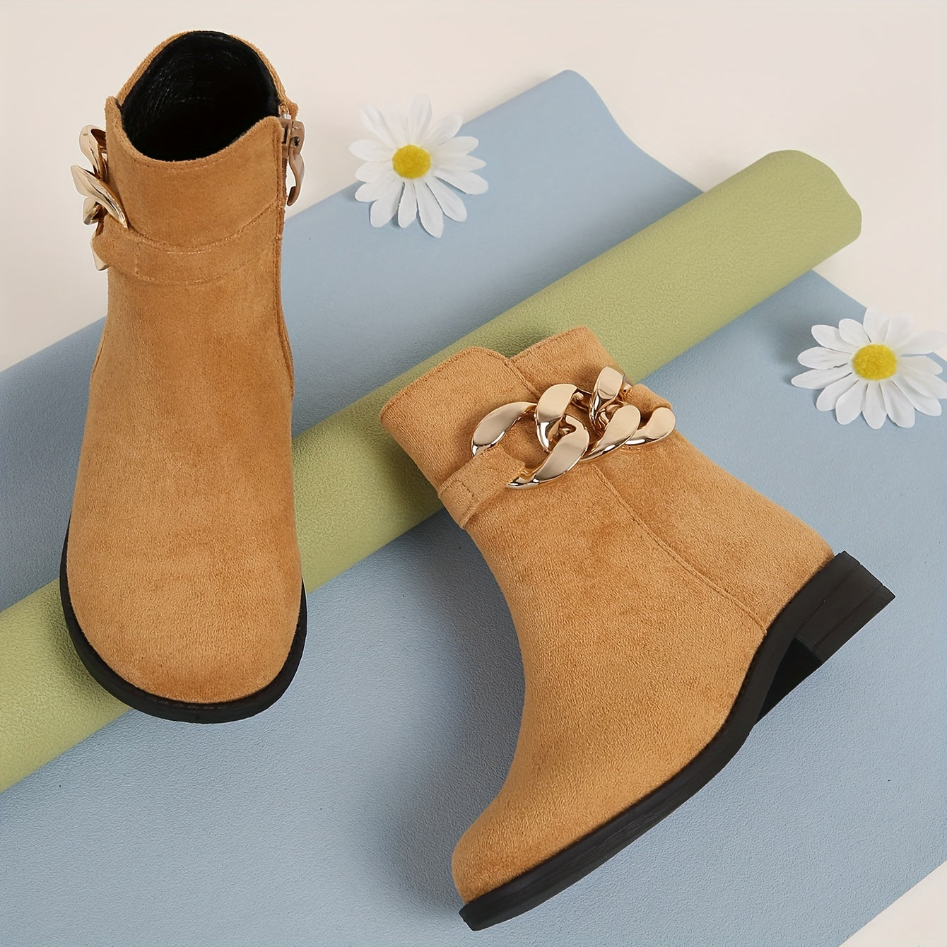 Girls Lightweight Non Slip Boots with Zipper