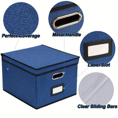 File Organizer Box With Lid Hanging File Folders Letter Size