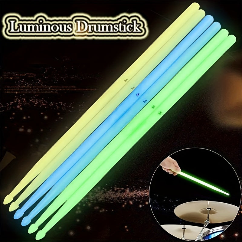2pcs Luminous DrumStick Glow In The Dark Stage Performance Jazz Drumsticks