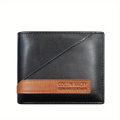 Men's Leather Bifold Wallet ID Window Birthday Gift