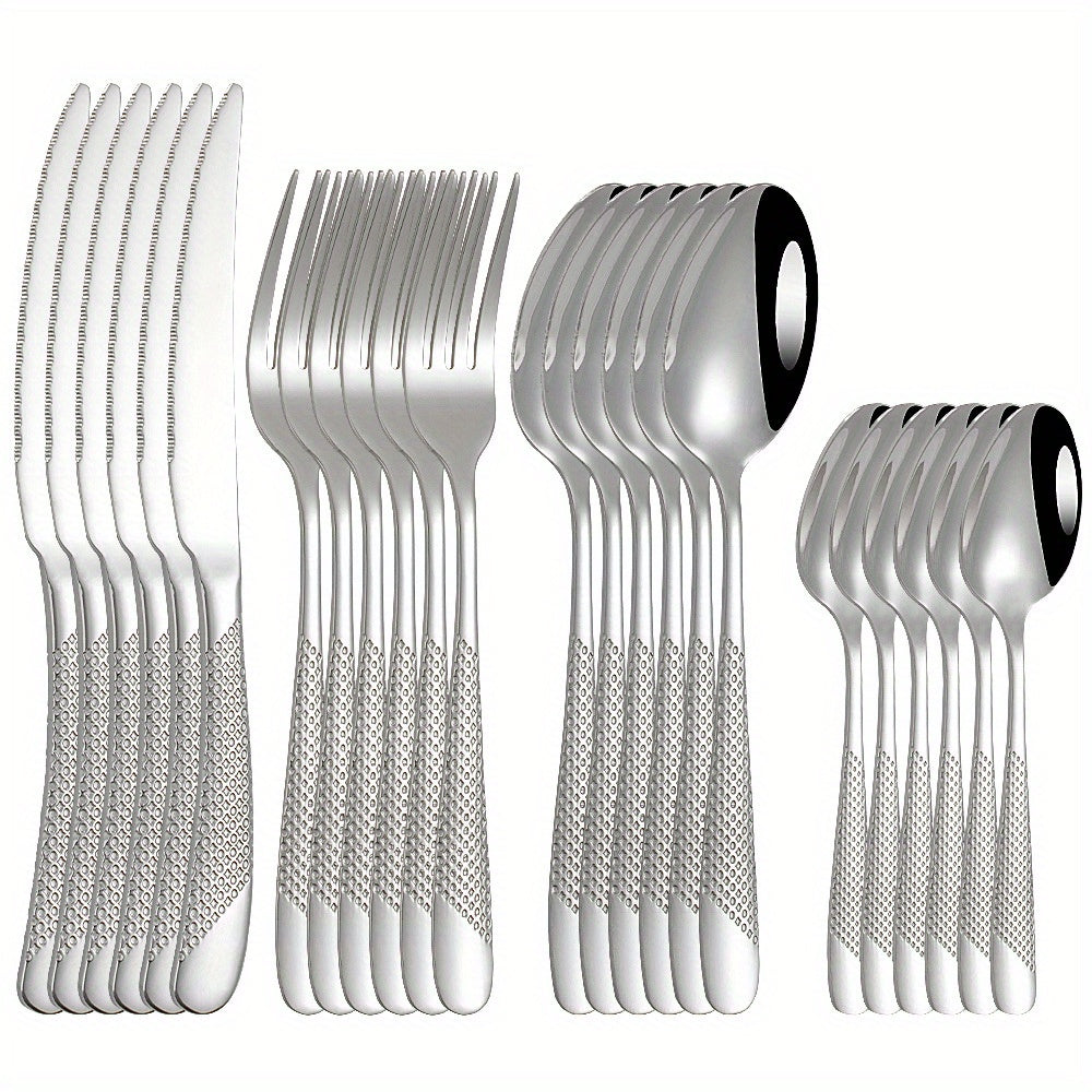 24pcs Stainless Steel Star Cutlery Set for Hotel and Restaurant Use