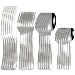 24pcs Stainless Steel Star Cutlery Set for Hotel and Restaurant Use
