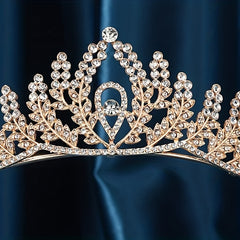 Rhinestone Leaf Ladies Crown Wedding Headwear Crystal Hair Hoop