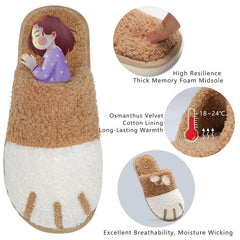 Colorblock Plush Slide Slippers for Indoor Bedroom