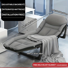 Outdoor Folding Bed With Side Pocket Office Nap Bed Single Person Nap Bed