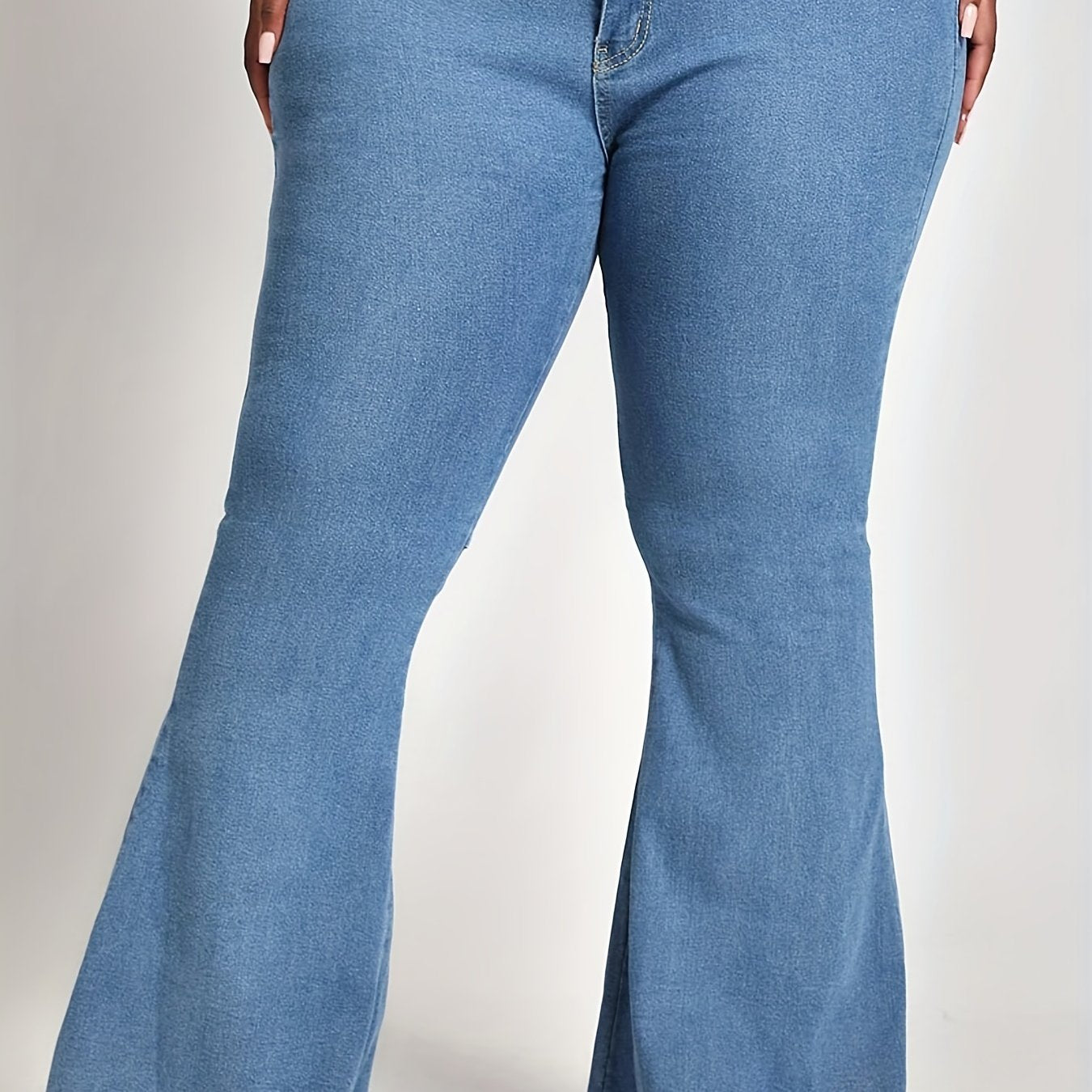 Mid-Stretch Flare Leg Jeans Button Fly