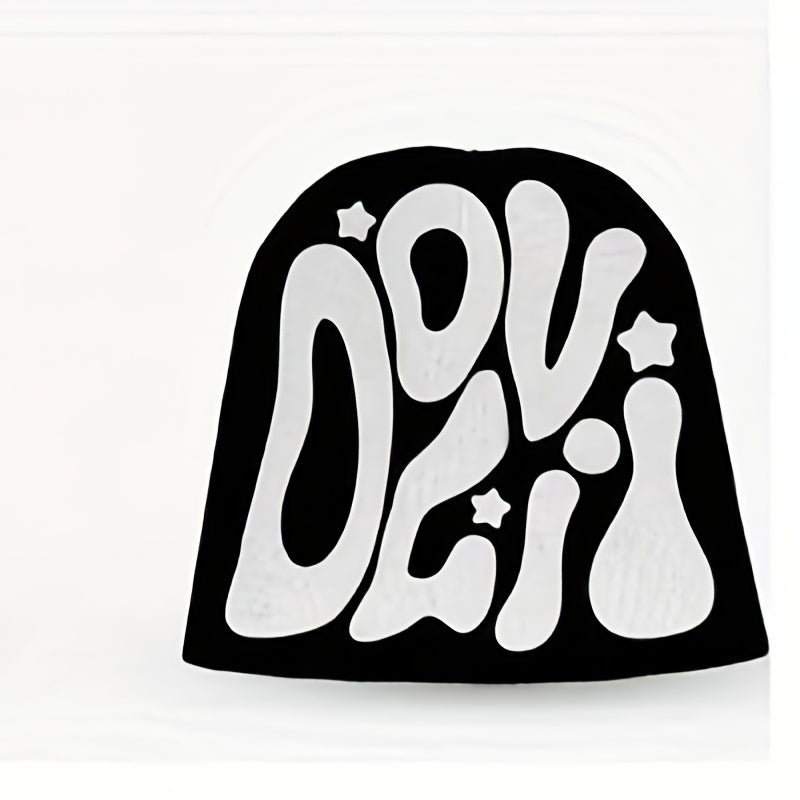 Y2K Unisex Knit Beanie Cap Solid Letter Star Jacquard Skull Hat H