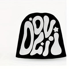 Y2K Unisex Knit Beanie Cap Solid Letter Star Jacquard Skull Hat H