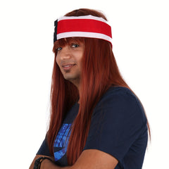 American Flag Brown Headscarf Men's Dress Up Wig 66x04cm