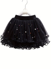 Girls Solid Tutu Skirt for Dance Performance Party