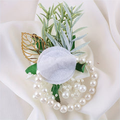 Simulation Flower Wrist Band Faux Pearl Beaded Bridal Wedding Accessory