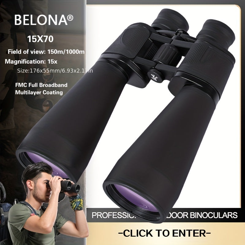 HD 15x70 Binoculars, Metal Body, Outdoor Night Vision