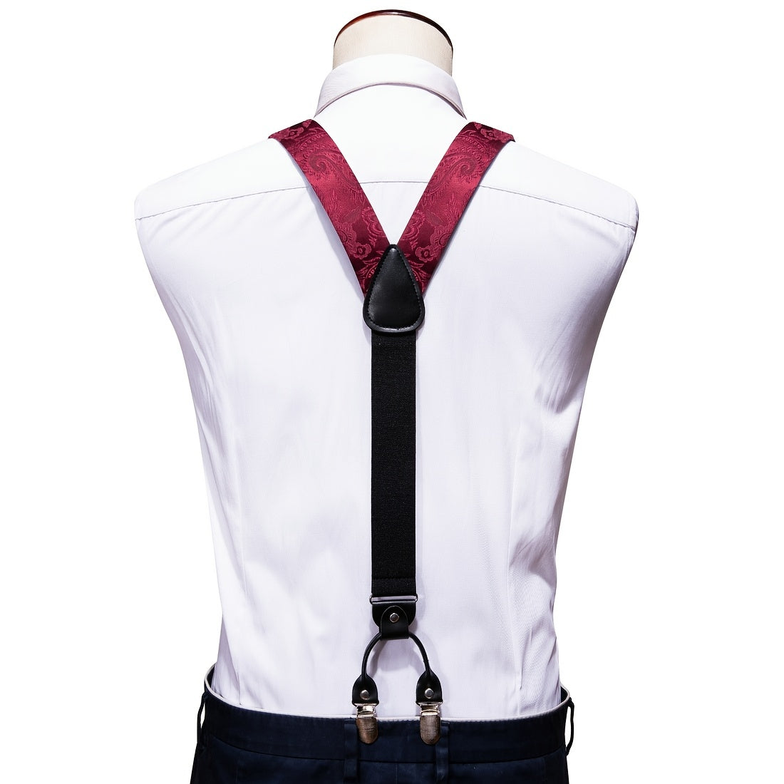 Barry Wang Men's Suspenders & Bowtie Set for Wedding Party Prom