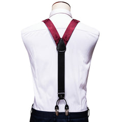 Barry Wang Men's Suspenders & Bowtie Set for Wedding Party Prom