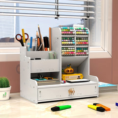 Desktop Pen Holder Storage Drawer Large Capacity