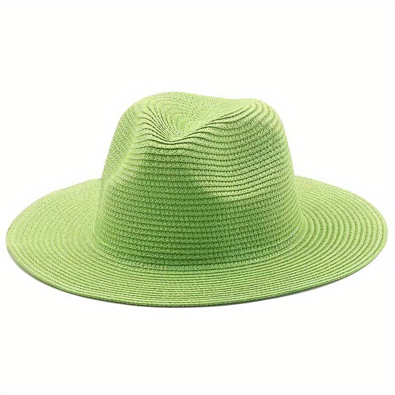 Vintage Sun Hat Straw Women Beach Fedora Cap