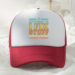 I FIX STUFF Printed Baseball Cap Unisex Casual Breathable Mesh Trucker Hat