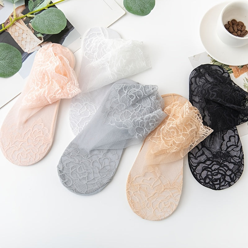 Floral Lace Invisible Short Socks Ankle Stockings Hosiery