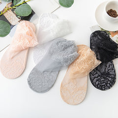 Floral Lace Invisible Short Socks Ankle Stockings Hosiery