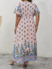 Boho Dress Women's Plus Colorblock Floral Print Maxi