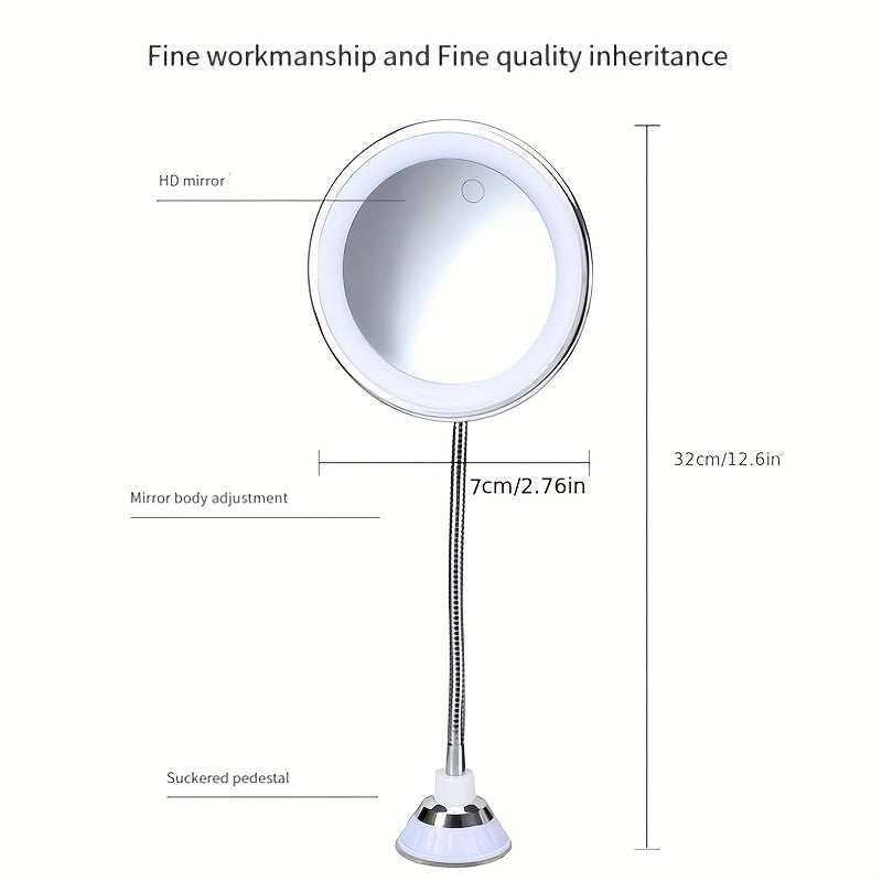Dimmable LED Lighted Vanity Mirror with 5X Magnification
