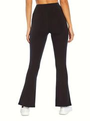 Women's Solid Flare Leg Slim Pants for Spring & Fall