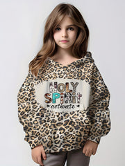 Girls' Animal Print Hooded Sweatshirt Pullovers Casual Hoodie Tops