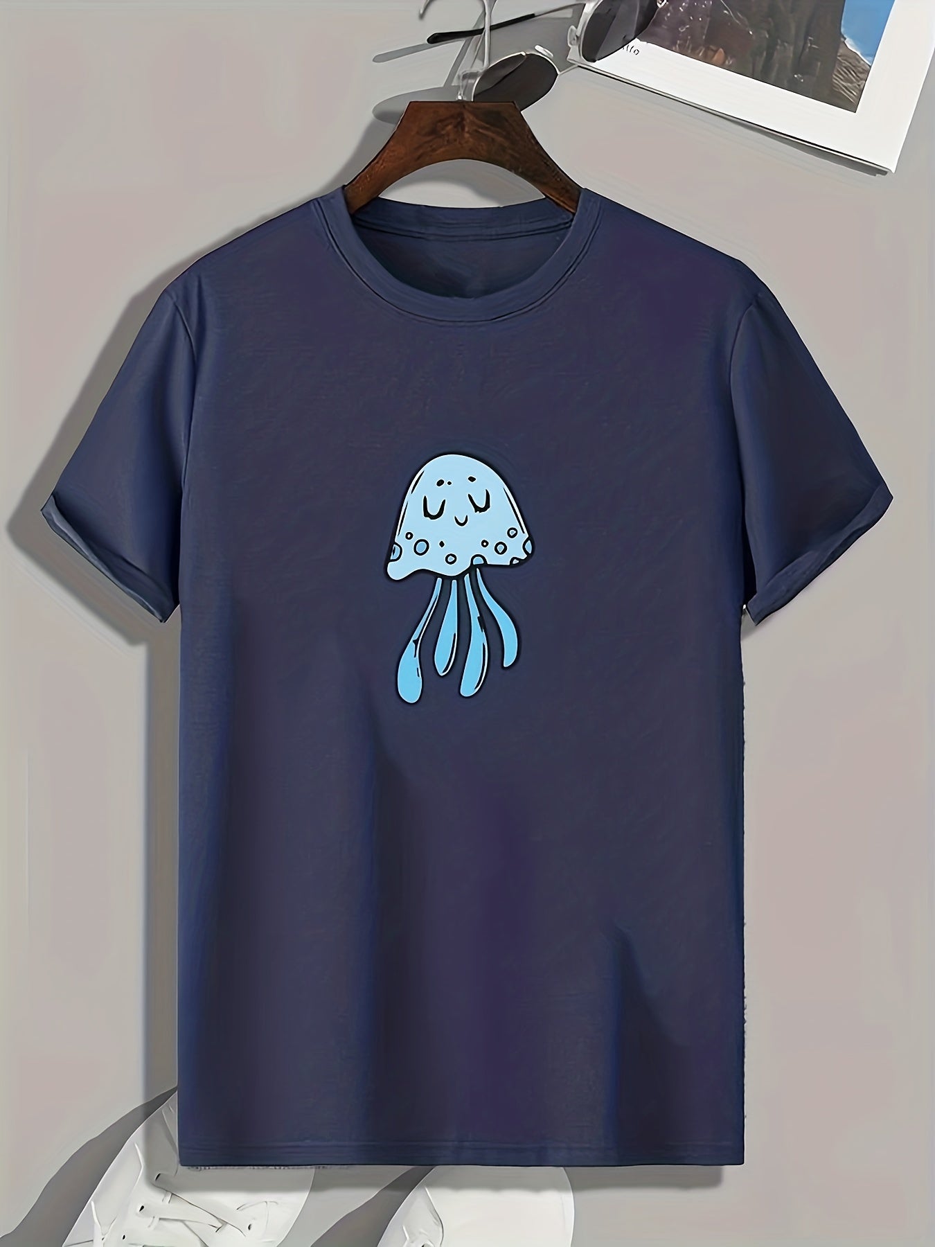 Jellyfish Print Men's Graphic T-shirt for Summer