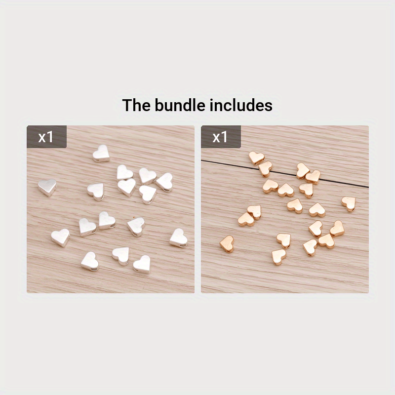 30Pcs Heart Beads for Necklace Bracelet Making