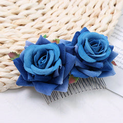 Double Red Rose Hair Comb for Women