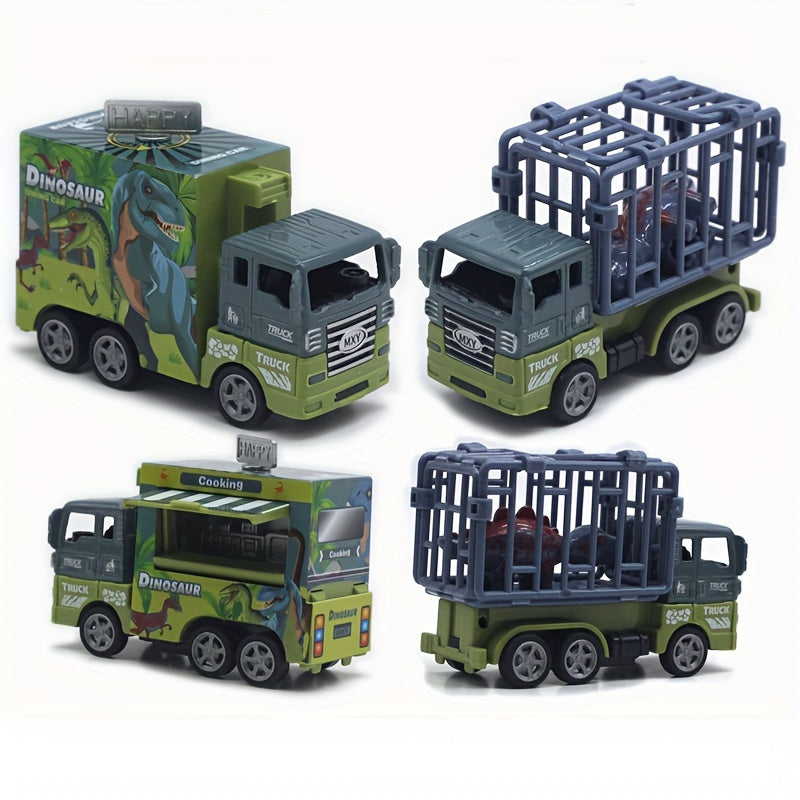 1pc Alloy Car Model Cartoon Cake Fast Food Car Dinosaur Pattern