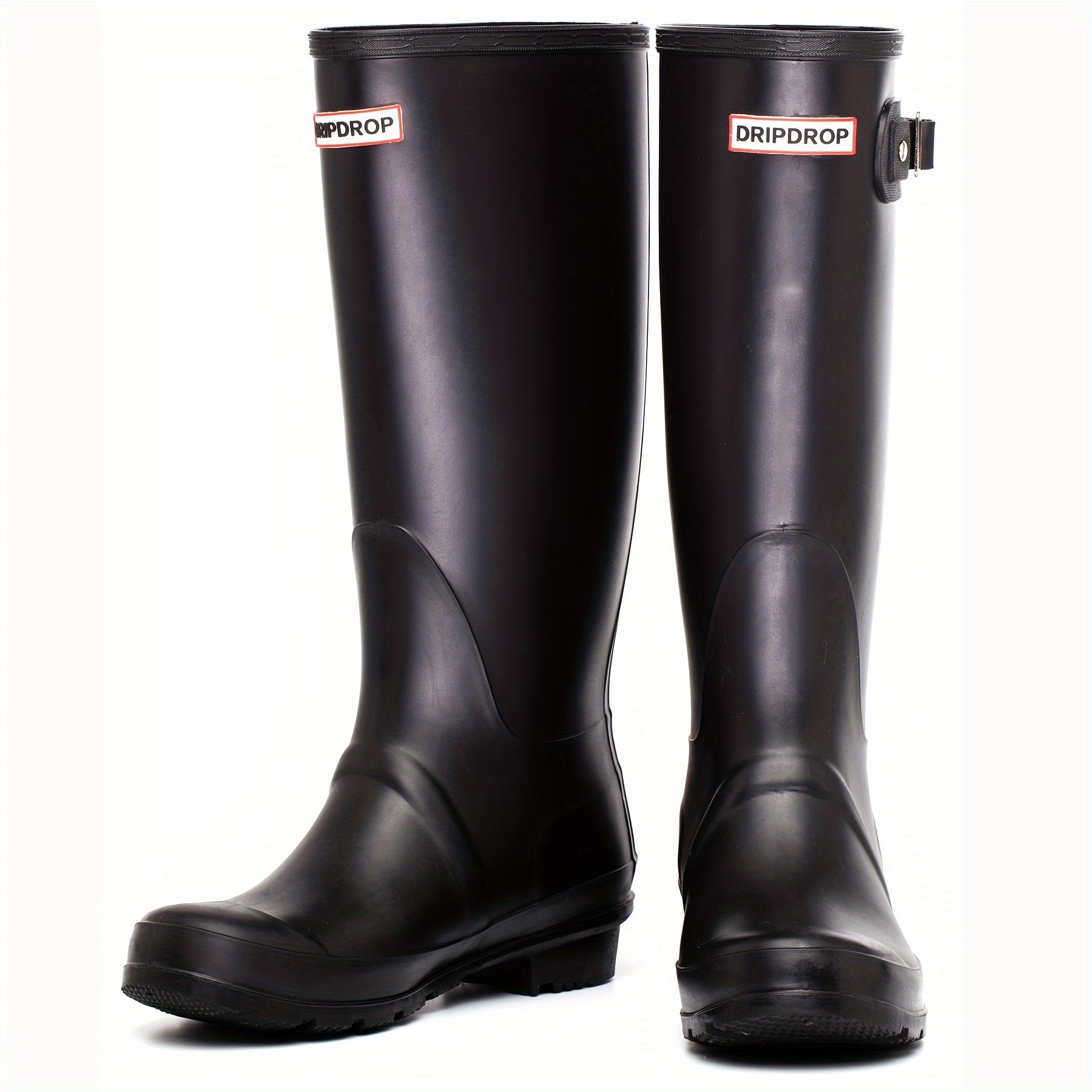 Waterproof PVC Round Toe Flat Rain Boots Lightweight Comfortable Foldable