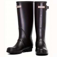 Waterproof PVC Round Toe Flat Rain Boots Lightweight Comfortable Foldable