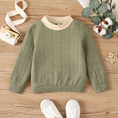 Girls' Jacquard Knit Mock Neck Sweater Tops