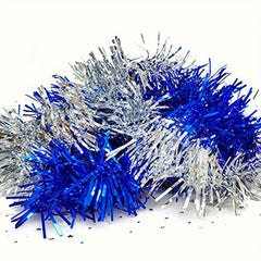 3pcs Christmas Decor Set: Wreath, Tree, Tinsel Garland, Flocked & Foil