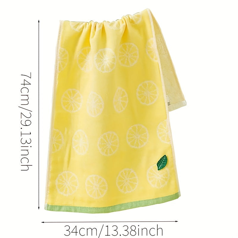 Lemon Pattern Hand Towel Quick Drying Soft Cotton Bathroom Towel
