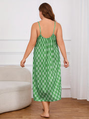 Checkered Print Backless Cami Nightdress