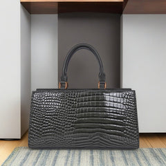 Gray Textured Tote Bag Convertible Shoulder Crossbody Zip Closure