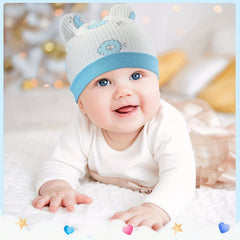 3pcs Newborn Baby Hat With Bear Ears Infant Beanie Caps 0-3 Months