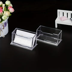 Acrylic Business Card Holder with Pen Storage
